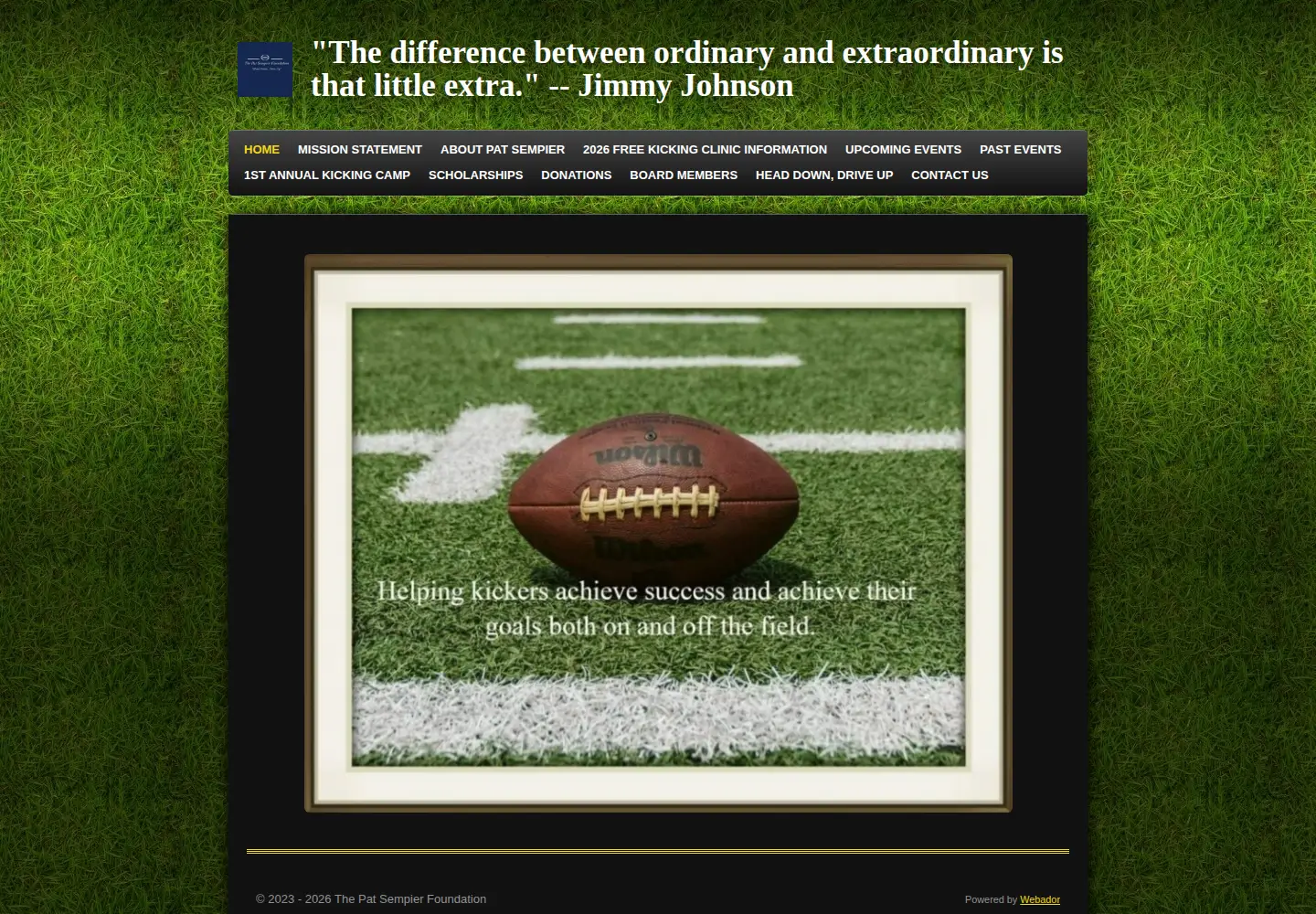 Captured homepage of thepatsempierfoundation.org in the current scan