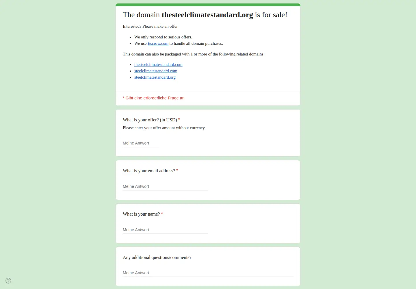Screenshot of thesteelclimatestandard.org