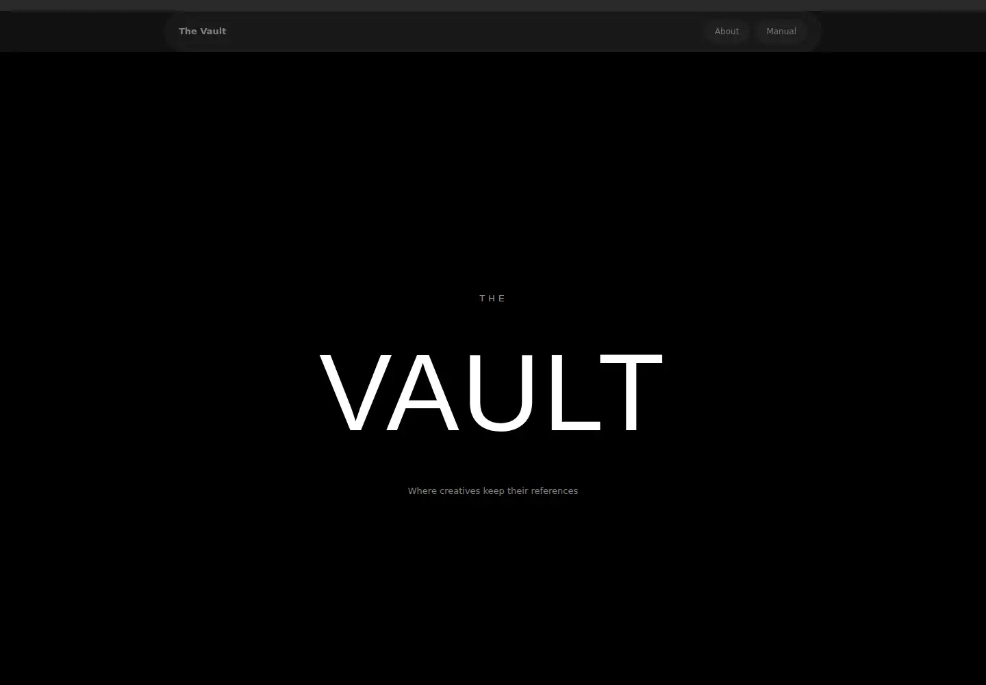 Screenshot of thevaultarchive.org