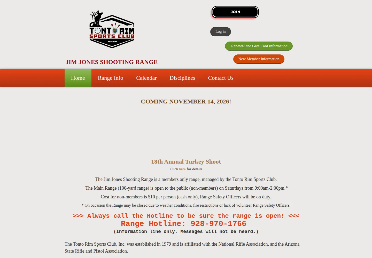 Captured homepage of tontorimsportsclub.org in the current scan