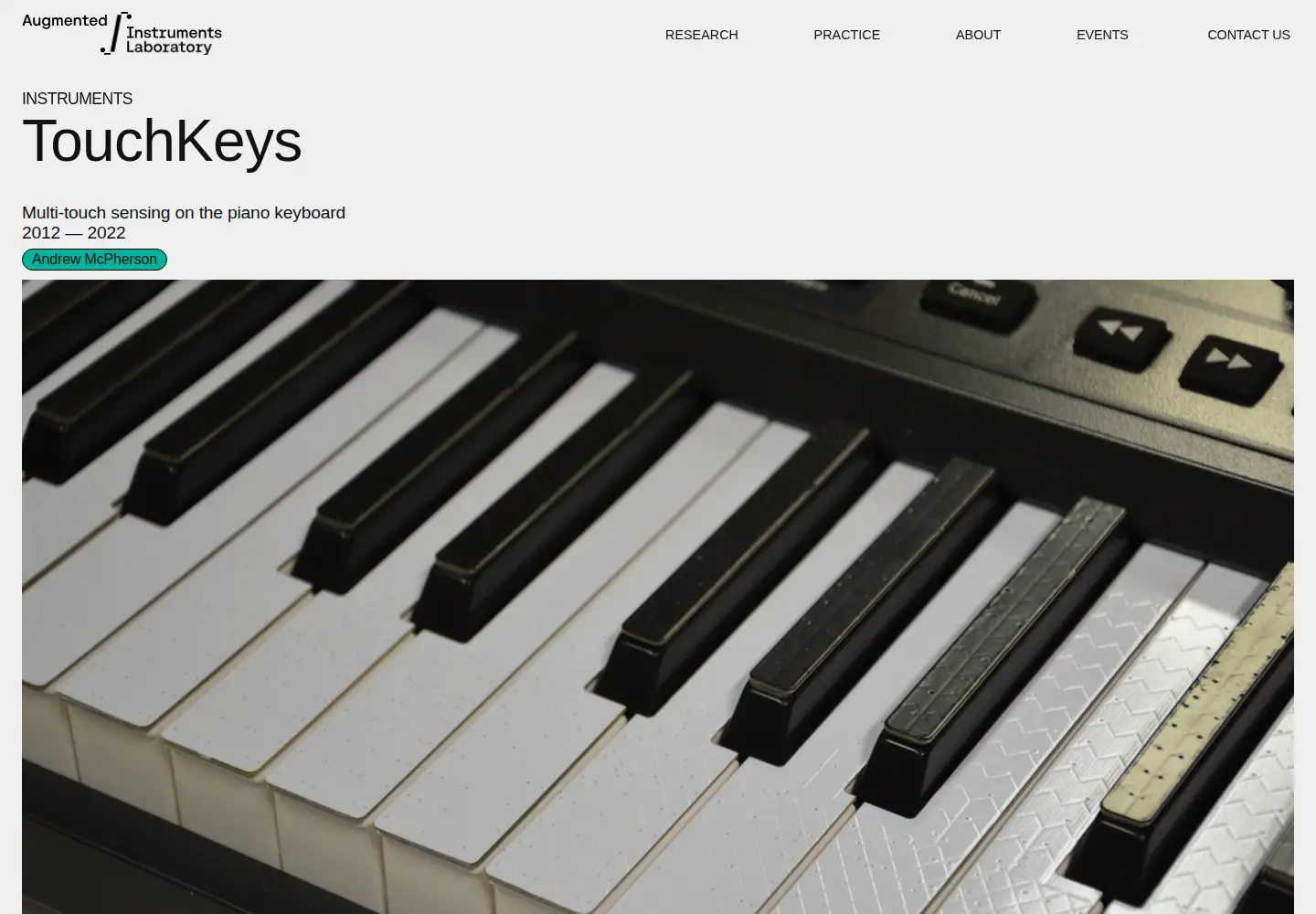 Captured homepage of touchkeys.org in the current scan