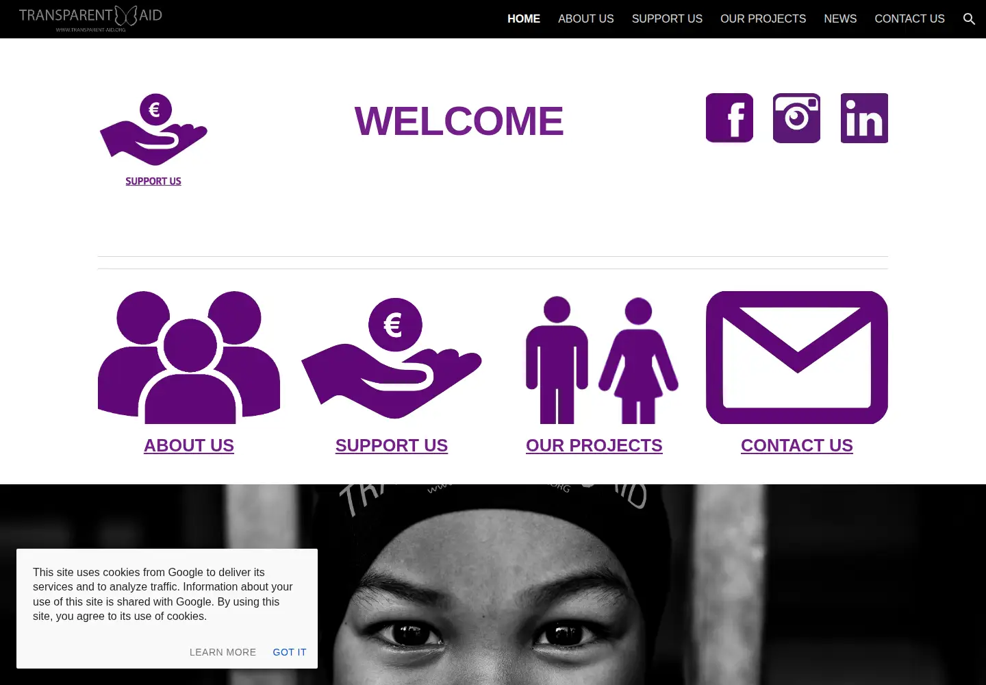 Screenshot of transparent-aid.org
