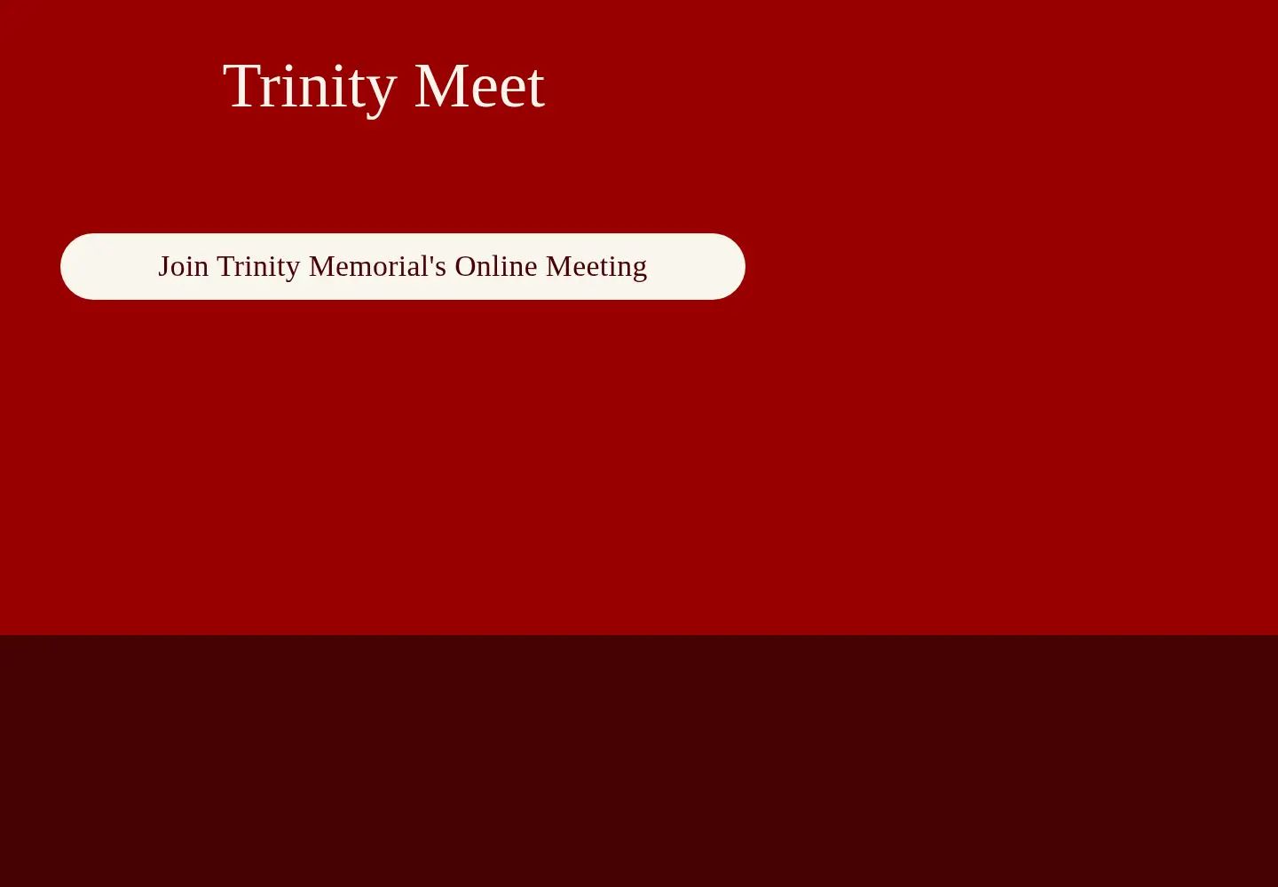 Captured homepage of trinitymeet.org in the current scan