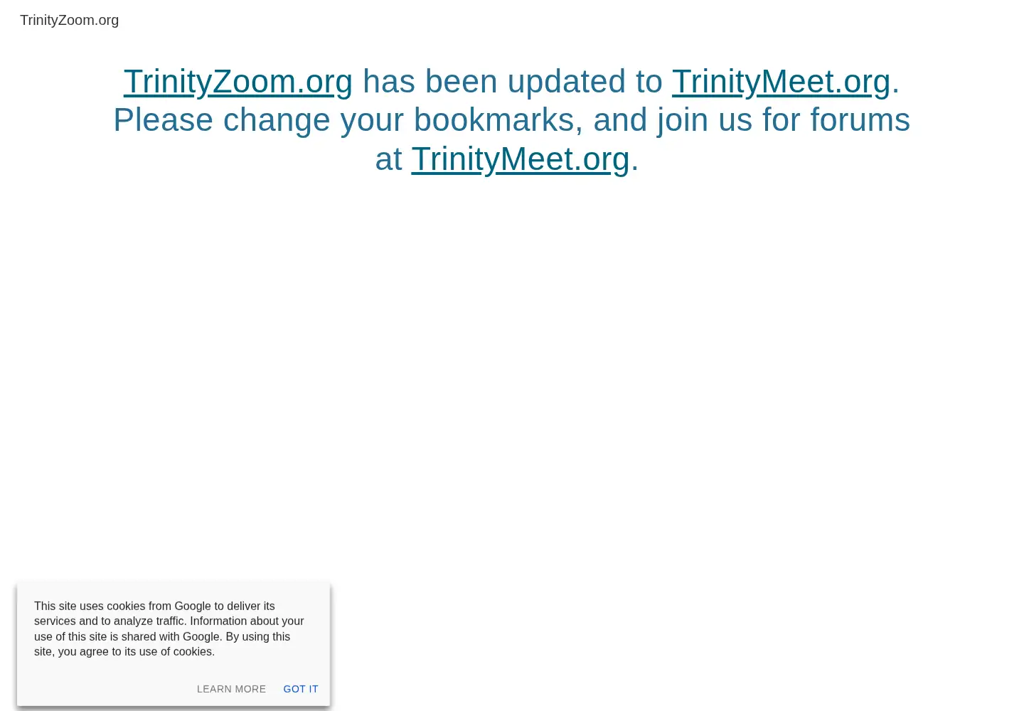 Screenshot of trinityzoom.org