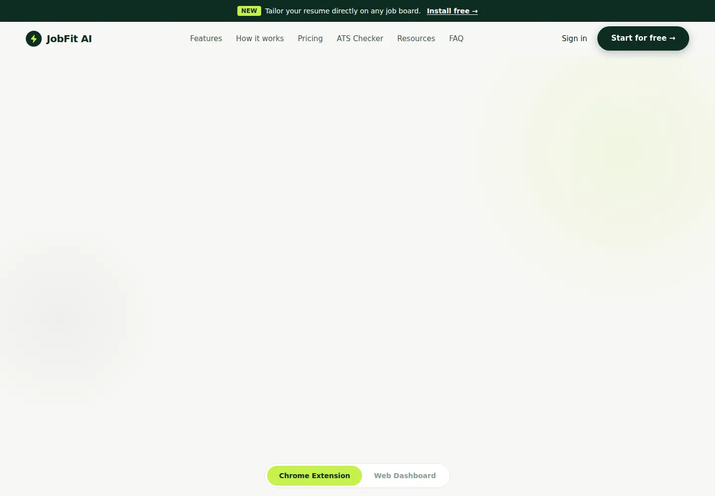 Captured homepage of tryjobfitai.org in the current scan