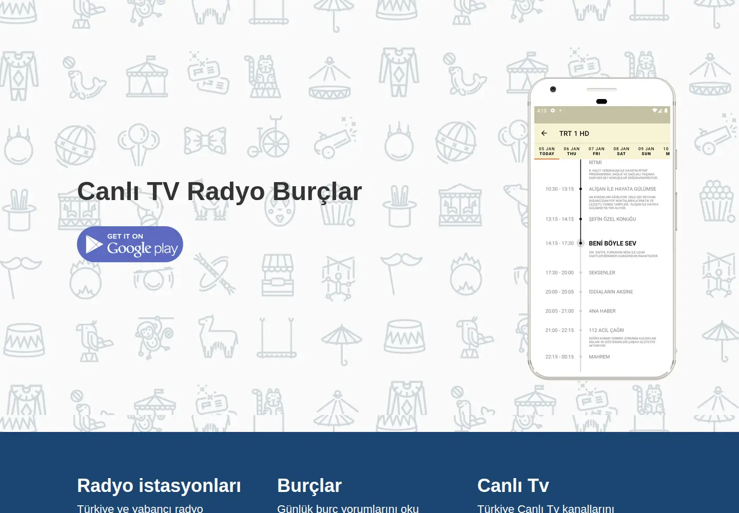 Captured homepage of tvguideapp.org in the current scan