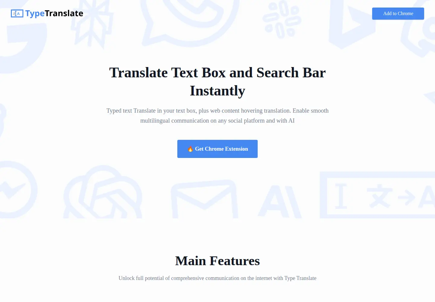 Captured homepage of typetranslate.org in the current scan