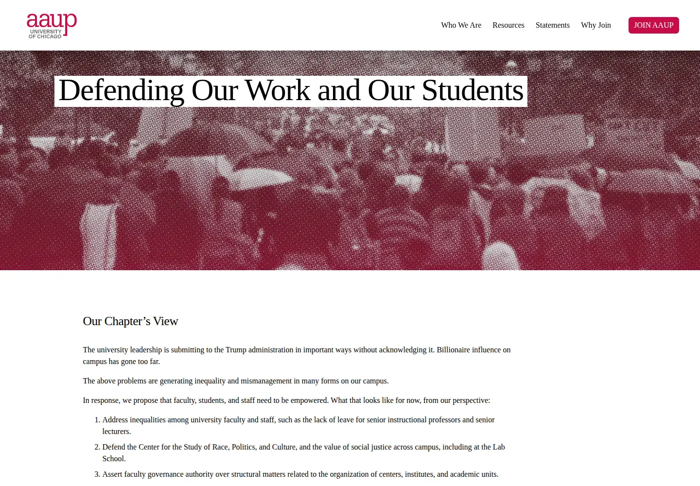 Screenshot of uchicagoaaup.org