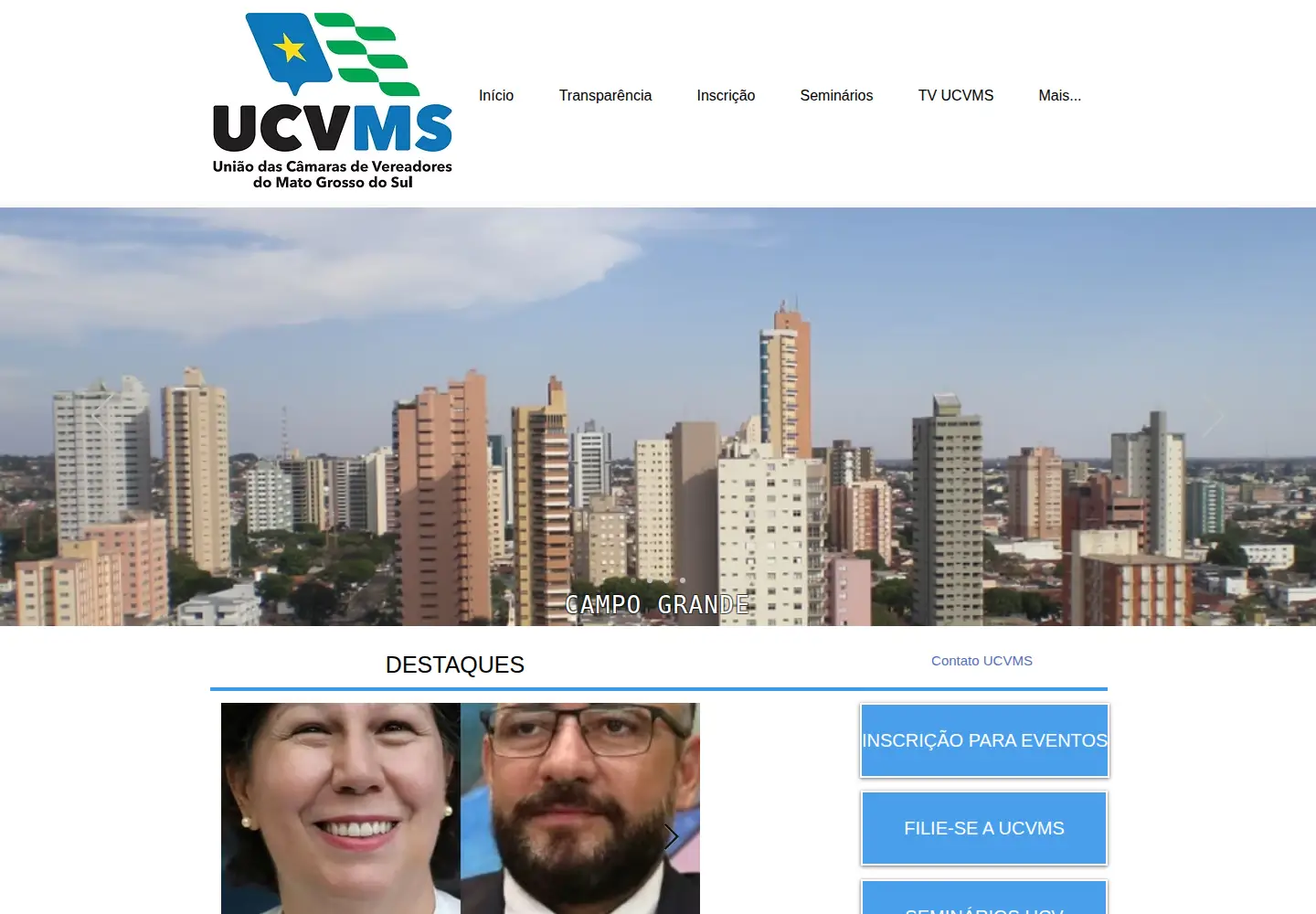 Screenshot of uniaodascamarasms.org