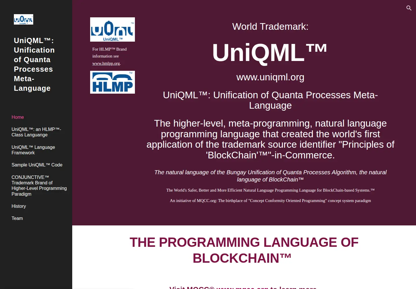 Captured homepage of uniqml.org in the current scan