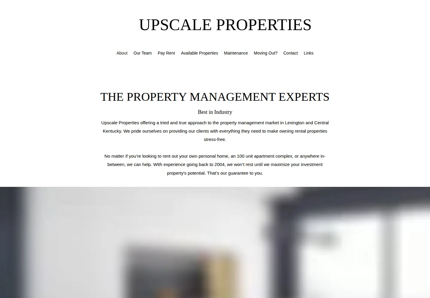 Captured homepage of upscaleproperties.org in the current scan