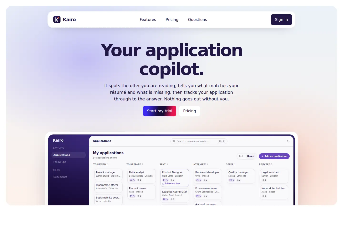 Screenshot of usekairo.org