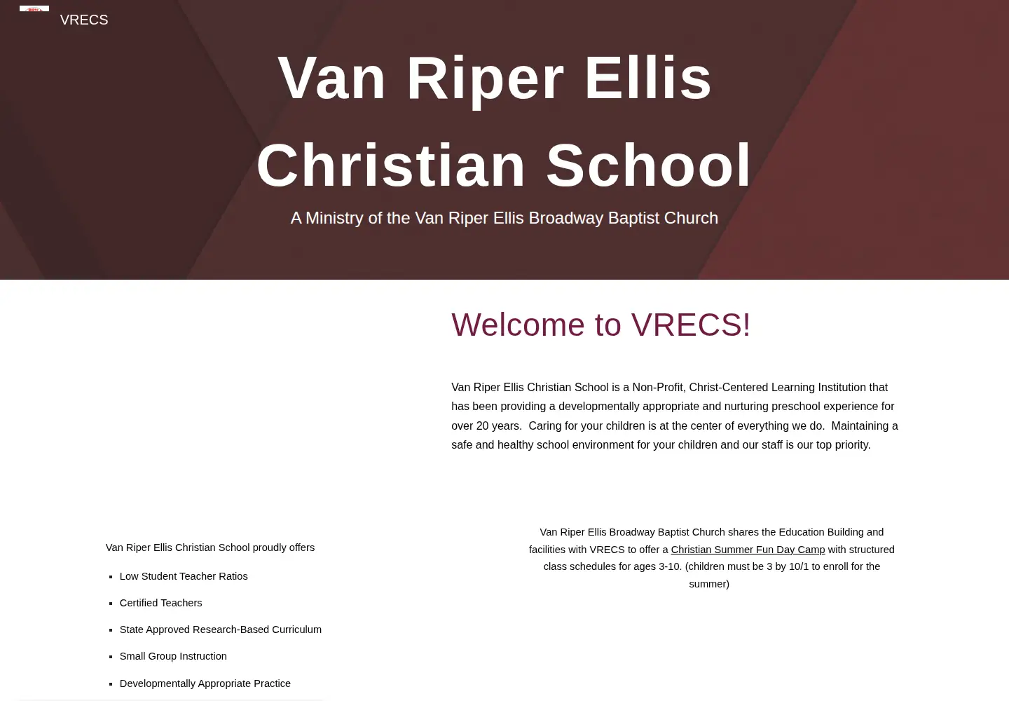 Captured homepage of vanriperschool.org in the current scan