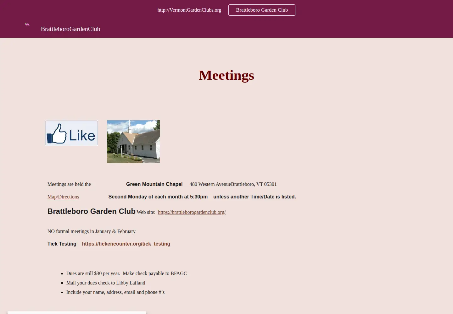 Screenshot of vermontgardenclubs.org
