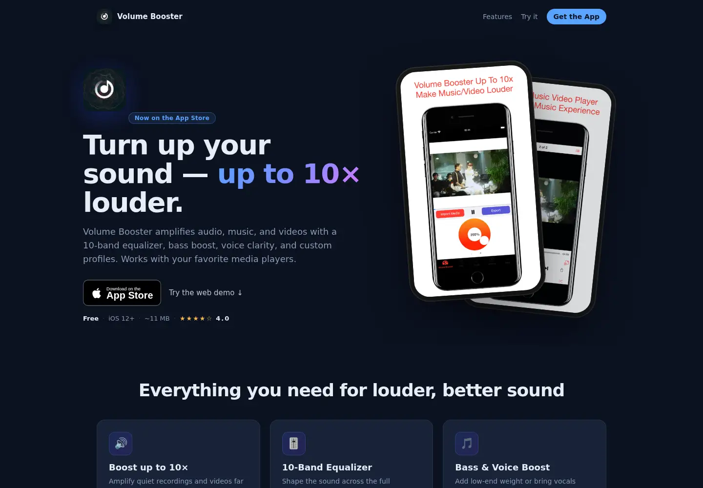 Captured homepage of volumebooster.org in the current scan