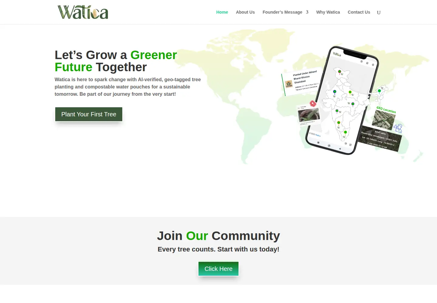 Captured homepage of watica.org in the current scan
