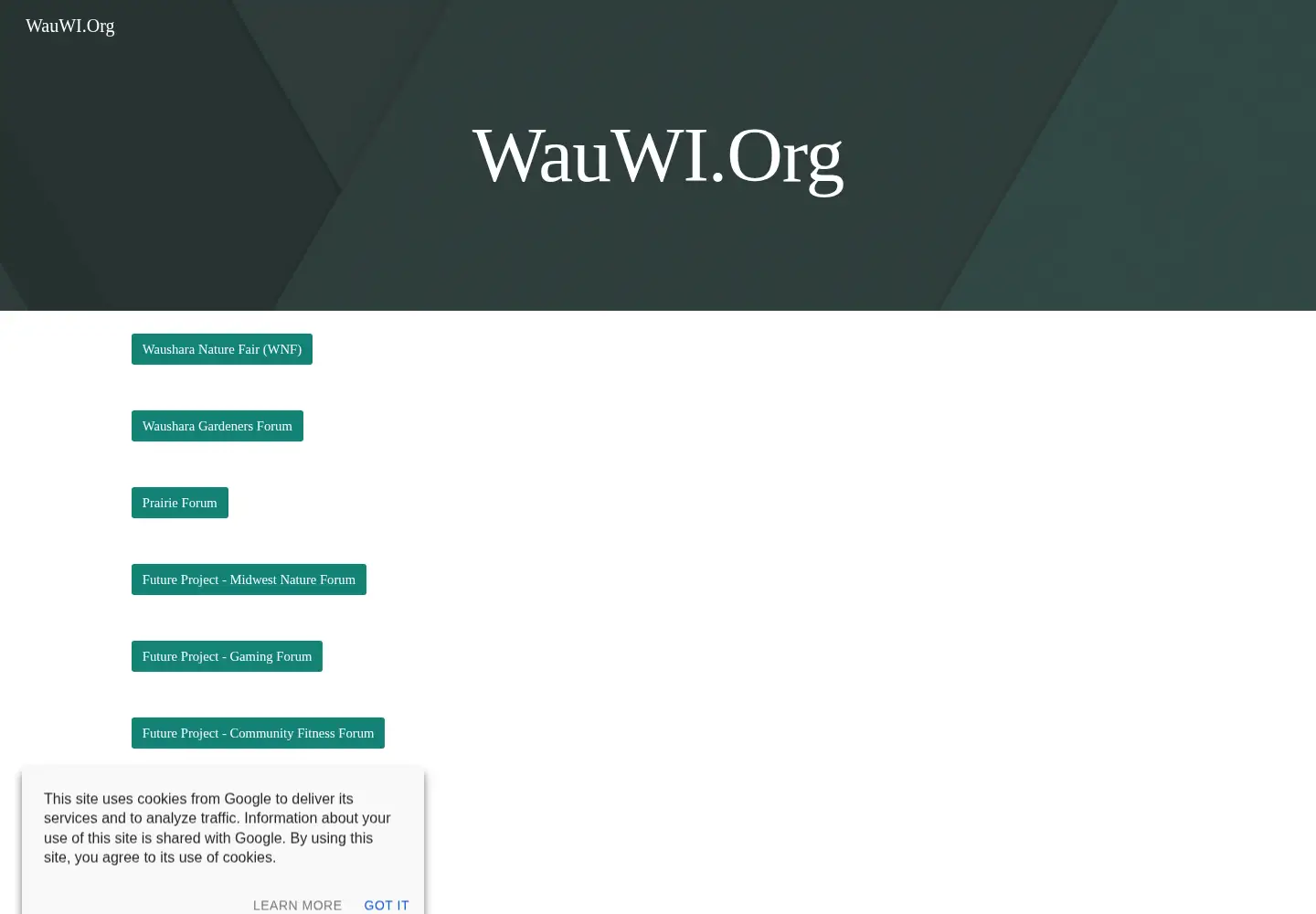 Captured homepage of wauwi.org in the current scan
