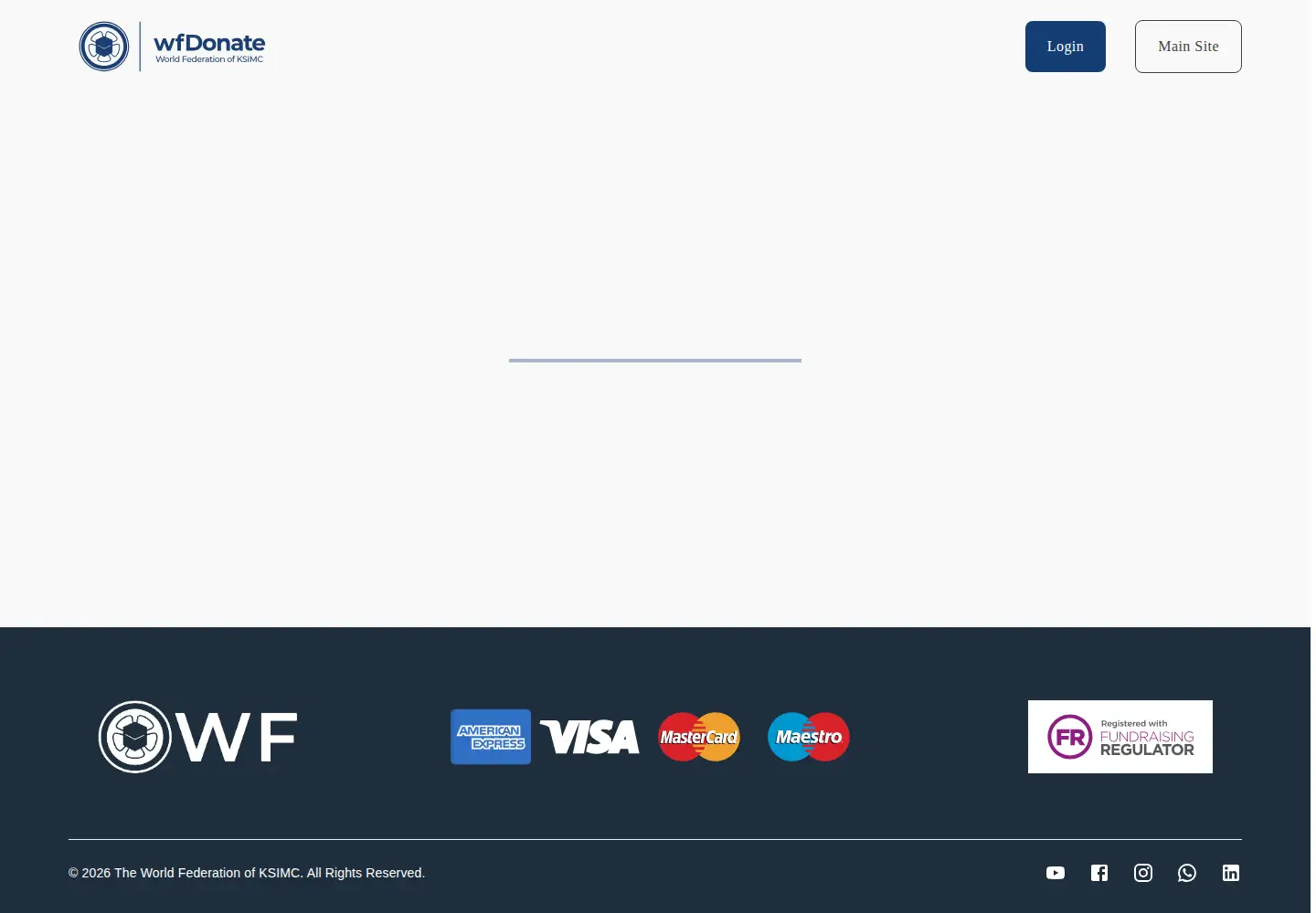 Captured homepage of wf-donate.org in the current scan