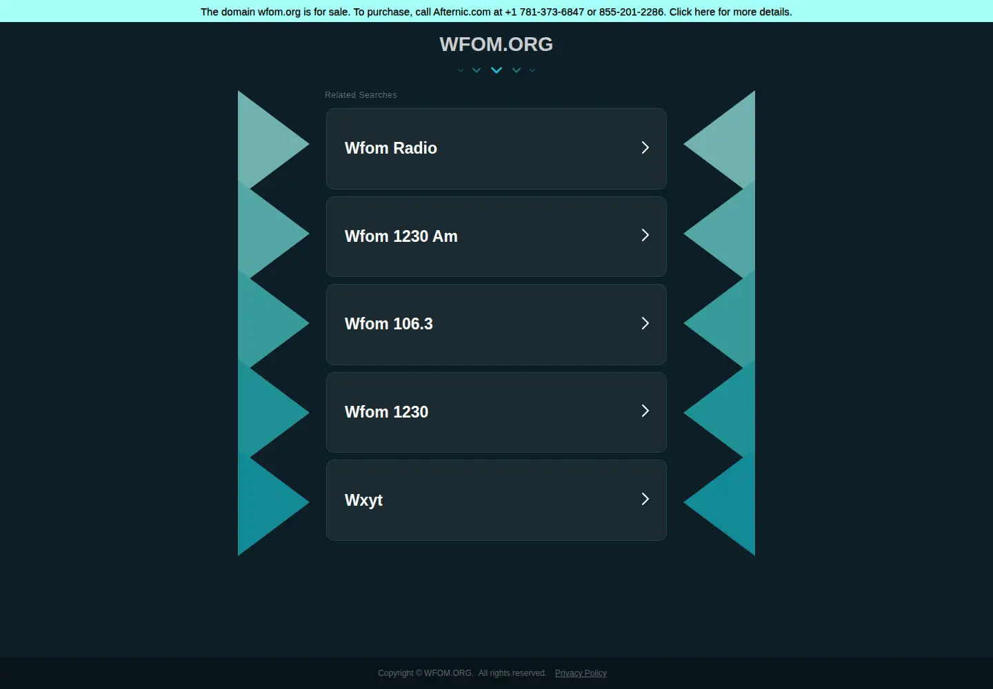 Captured homepage of wfom.org in the current scan