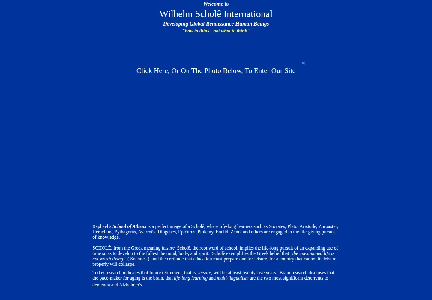 Captured homepage of wilhelmschole.org in the current scan