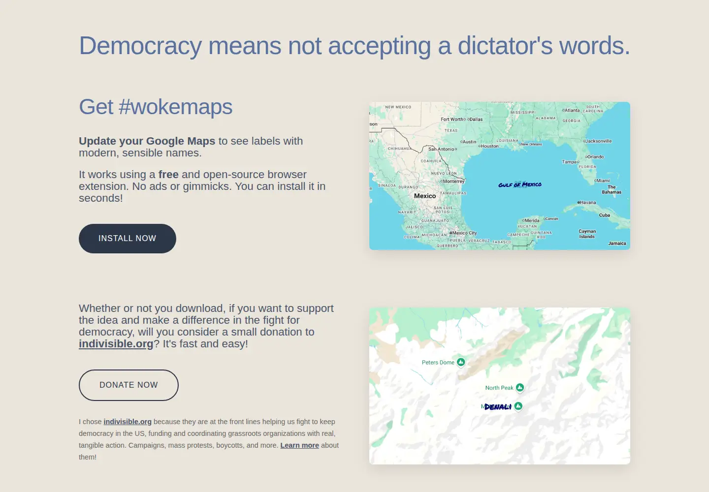 Screenshot of wokemaps.org