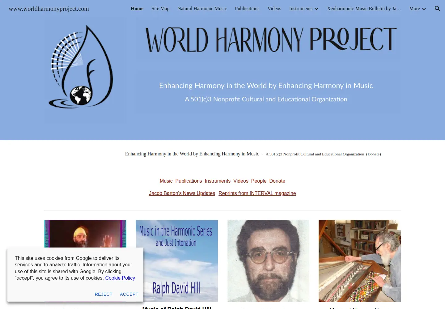 Screenshot of worldharmonyproject.org