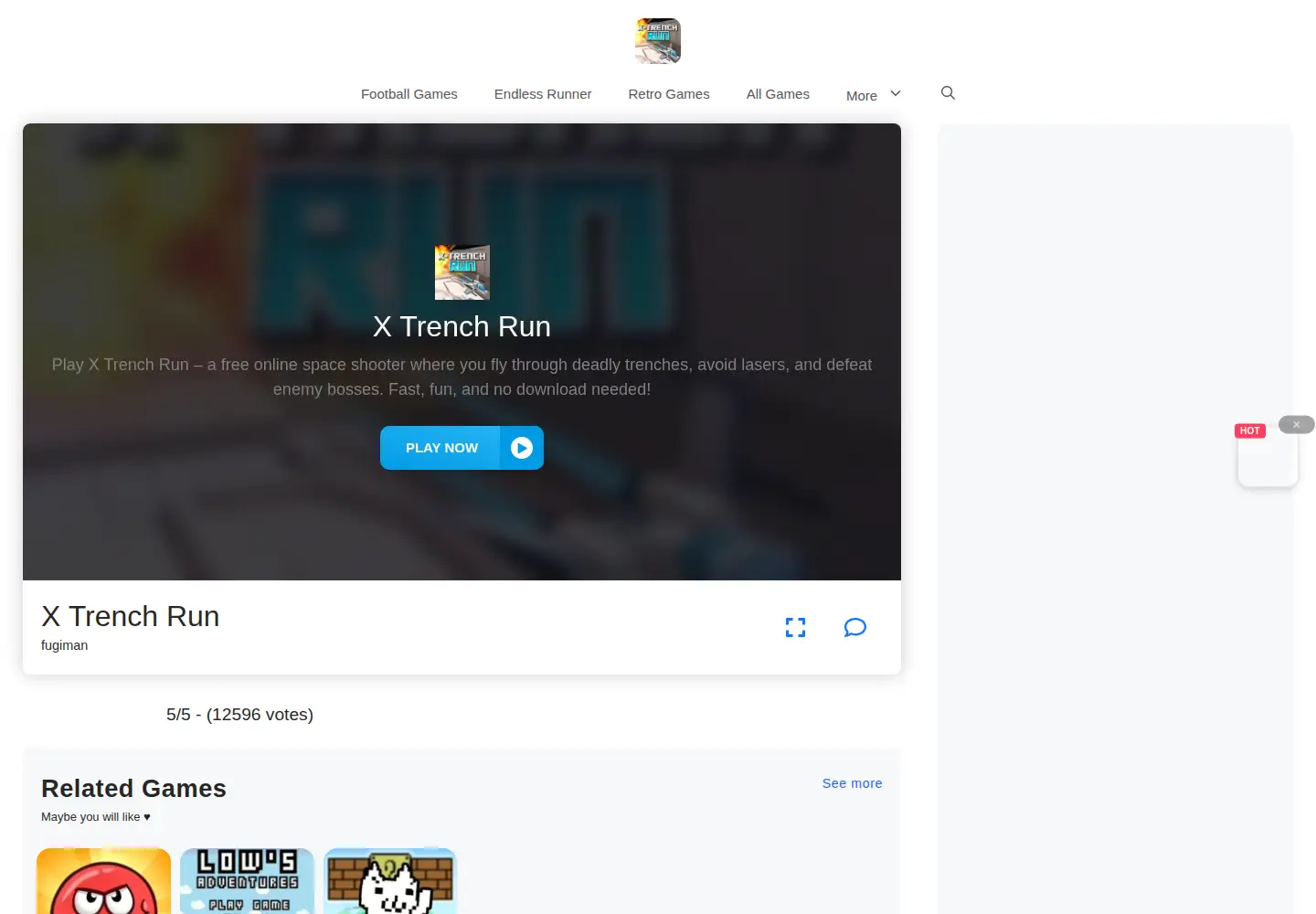 Captured homepage of xtrenchrun.org in the current scan