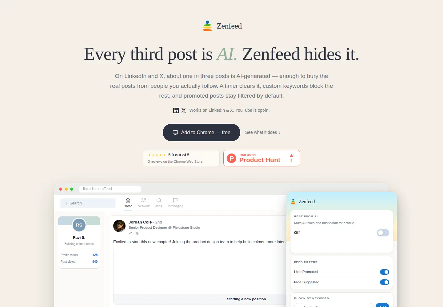 Screenshot of zenfeed.org