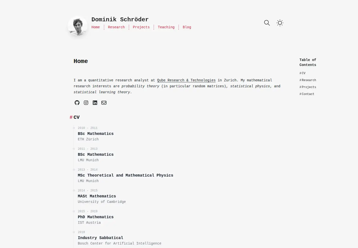 Screenshot of dominik.page