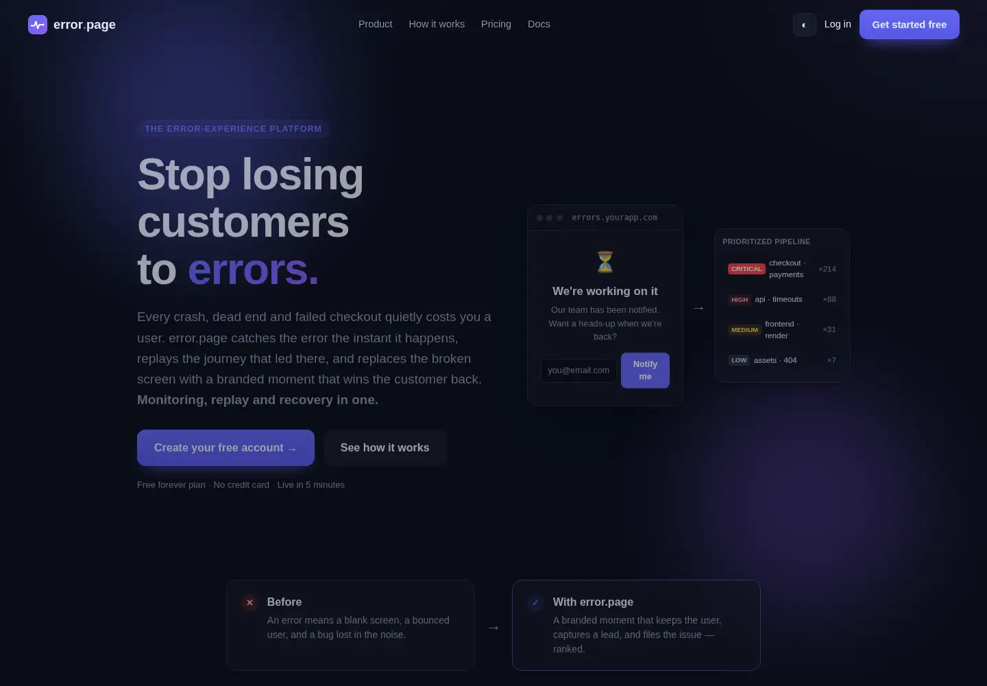 Screenshot of error.page