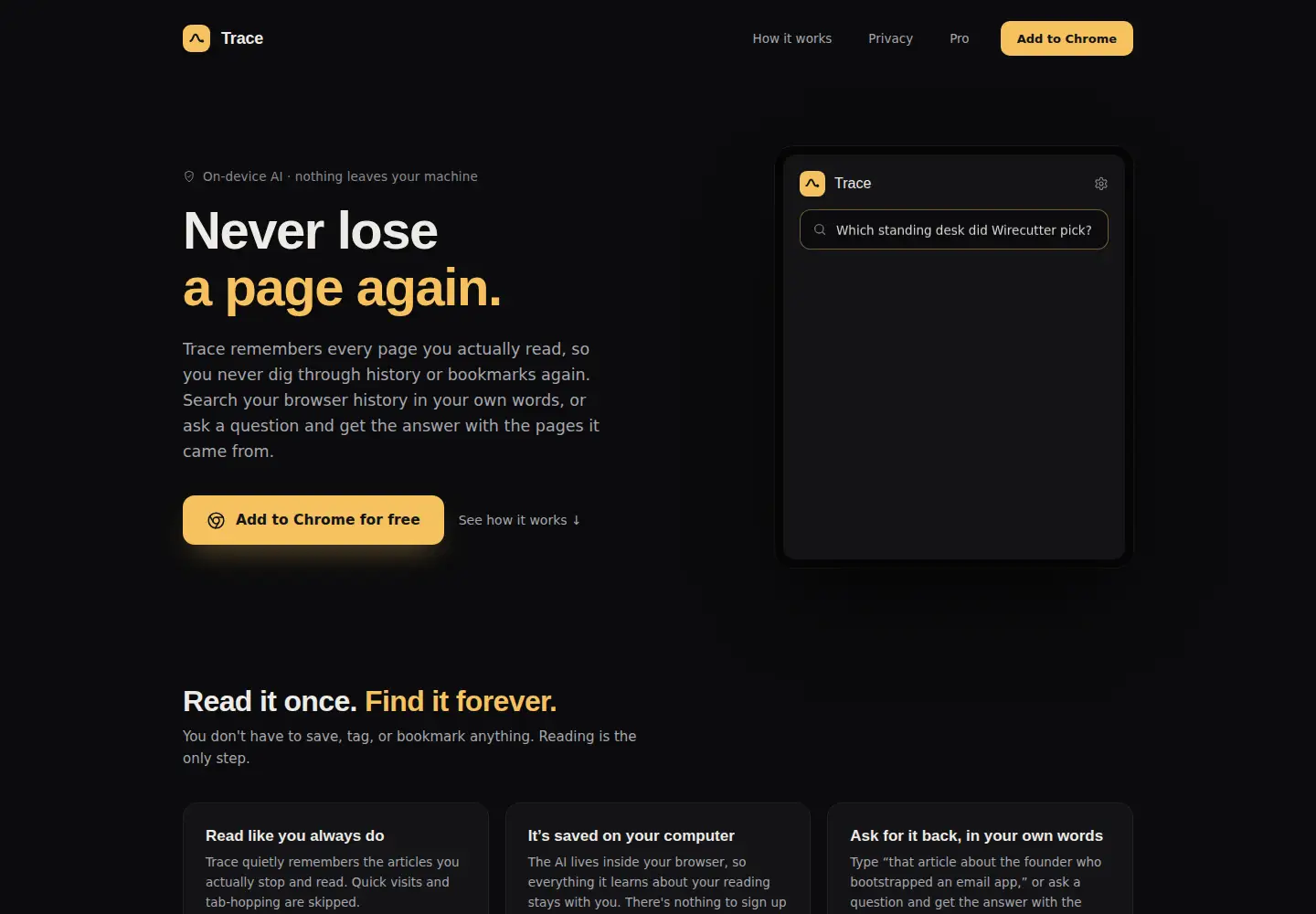 Captured homepage of gettrace.page in the current scan