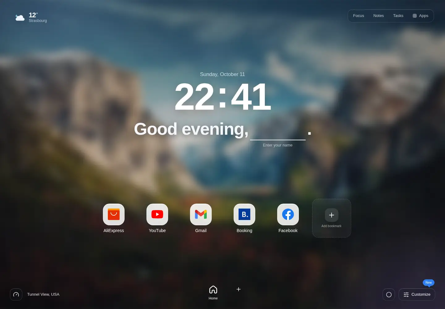 Screenshot of newtabs.page