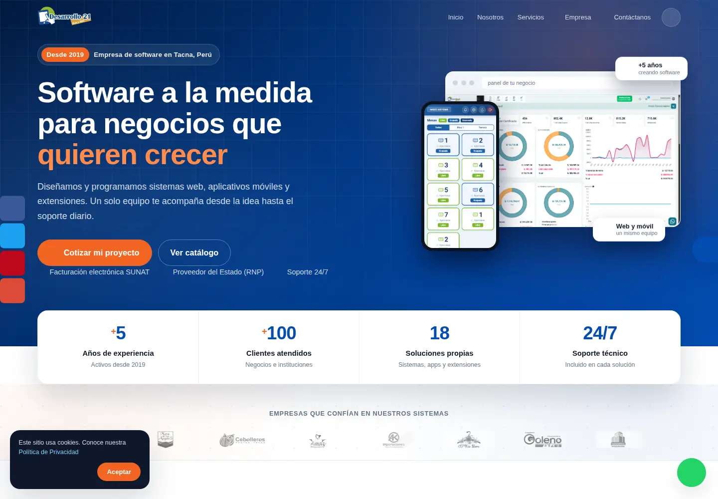 Screenshot of desarrollo21.pe