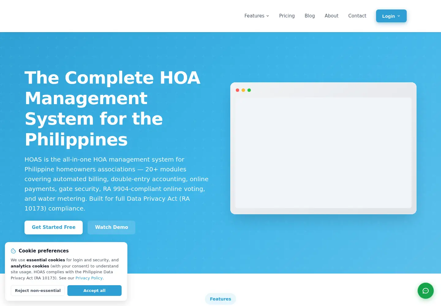 Screenshot of hoas.ph