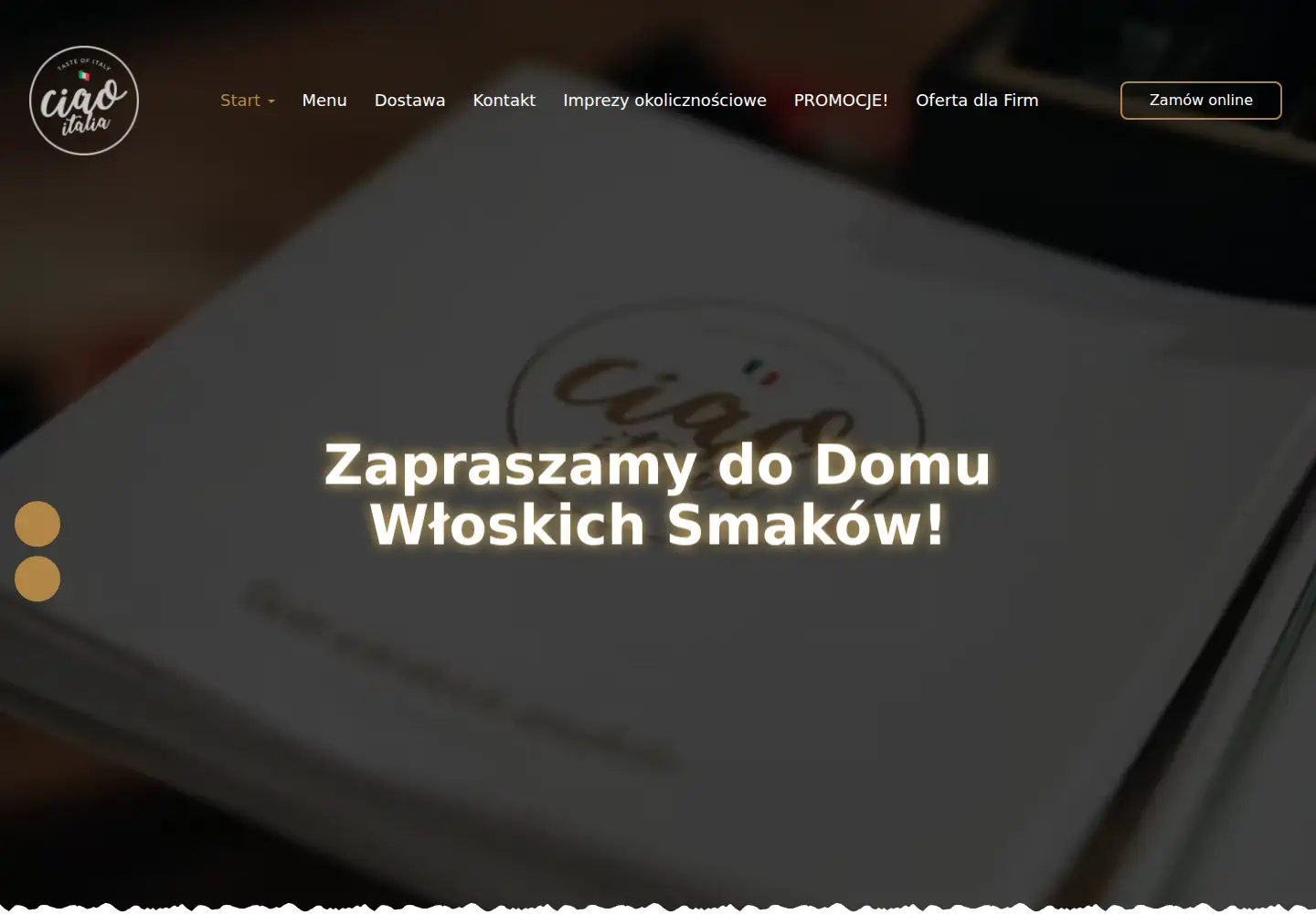 Captured homepage of ciaoitalia.pizza in the current scan