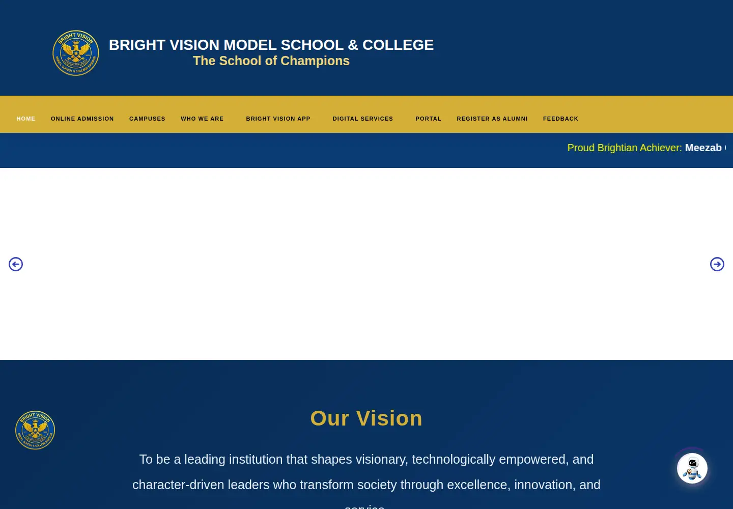 Screenshot of brightvision.edu.pk