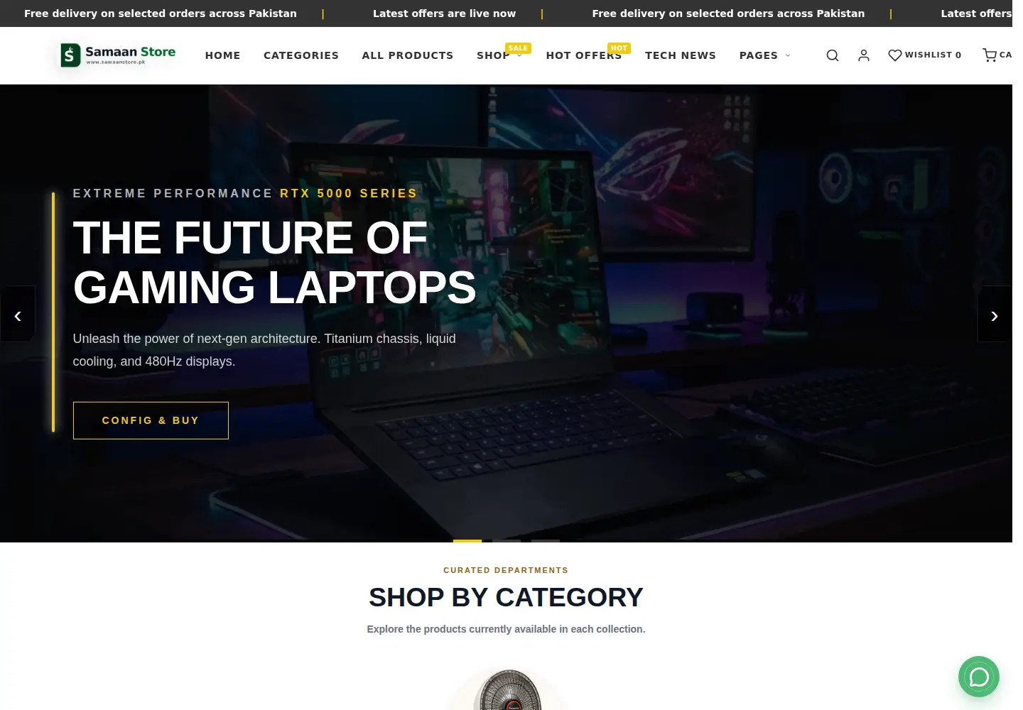 Captured homepage of samaanstore.pk in the current scan