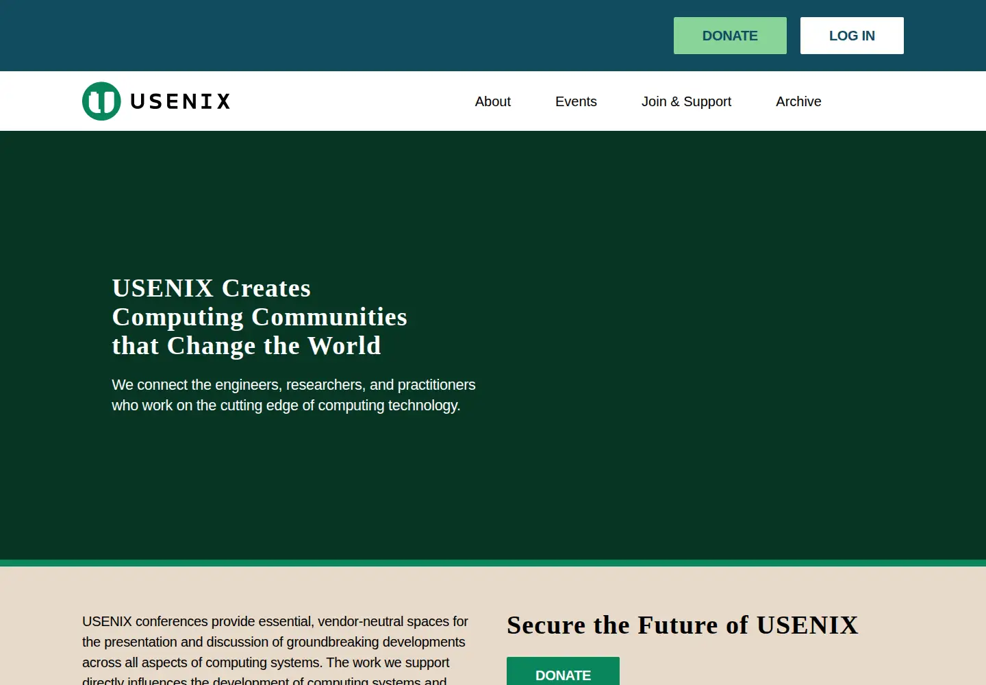 Screenshot of usenix.org