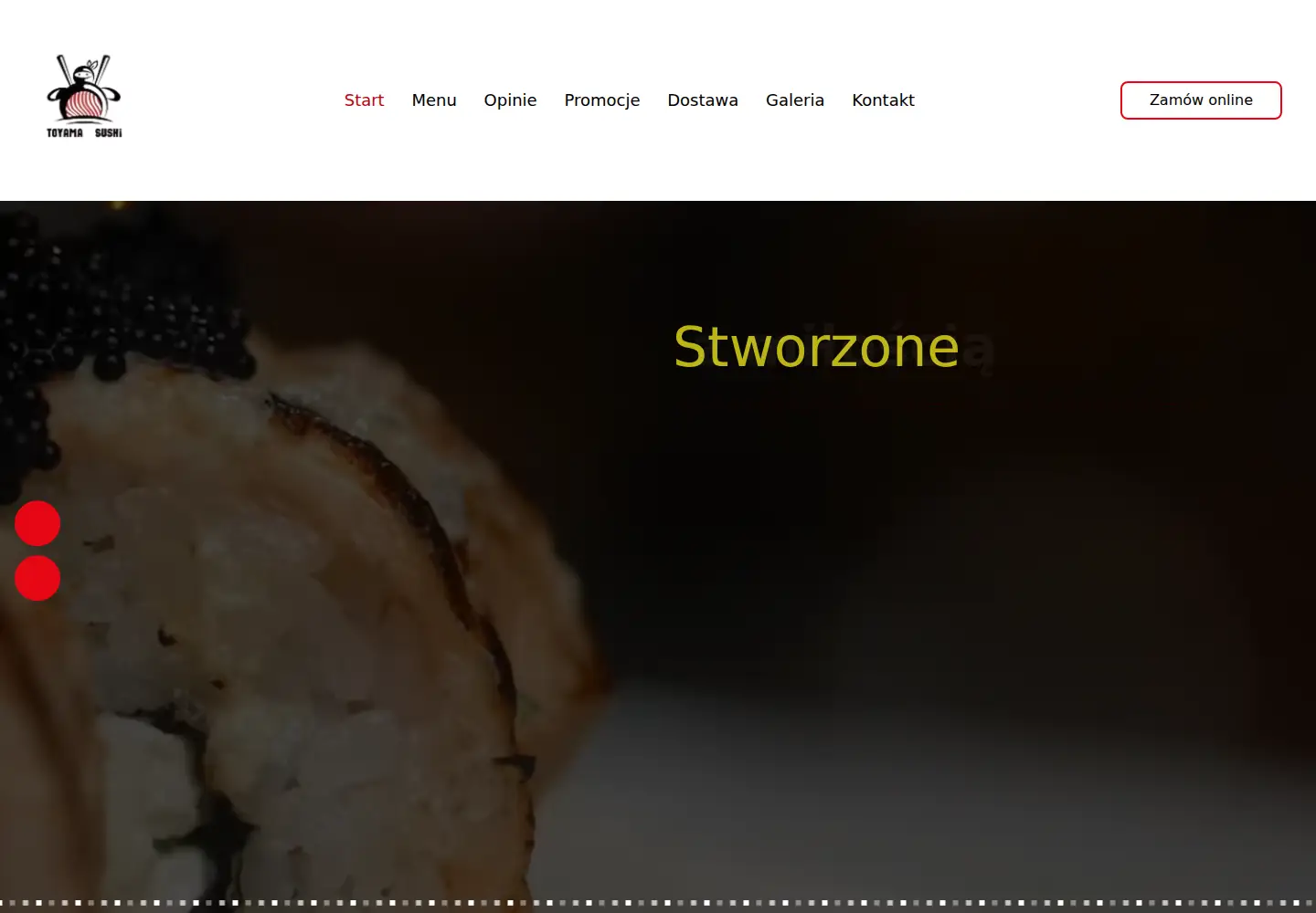 Screenshot of toyamasushi.com.pl