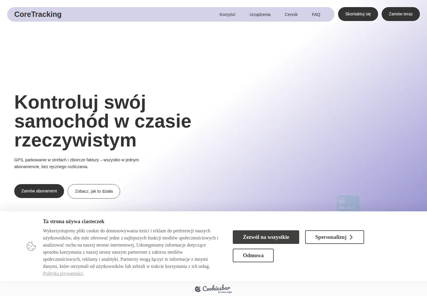 Screenshot of coretracking.pl