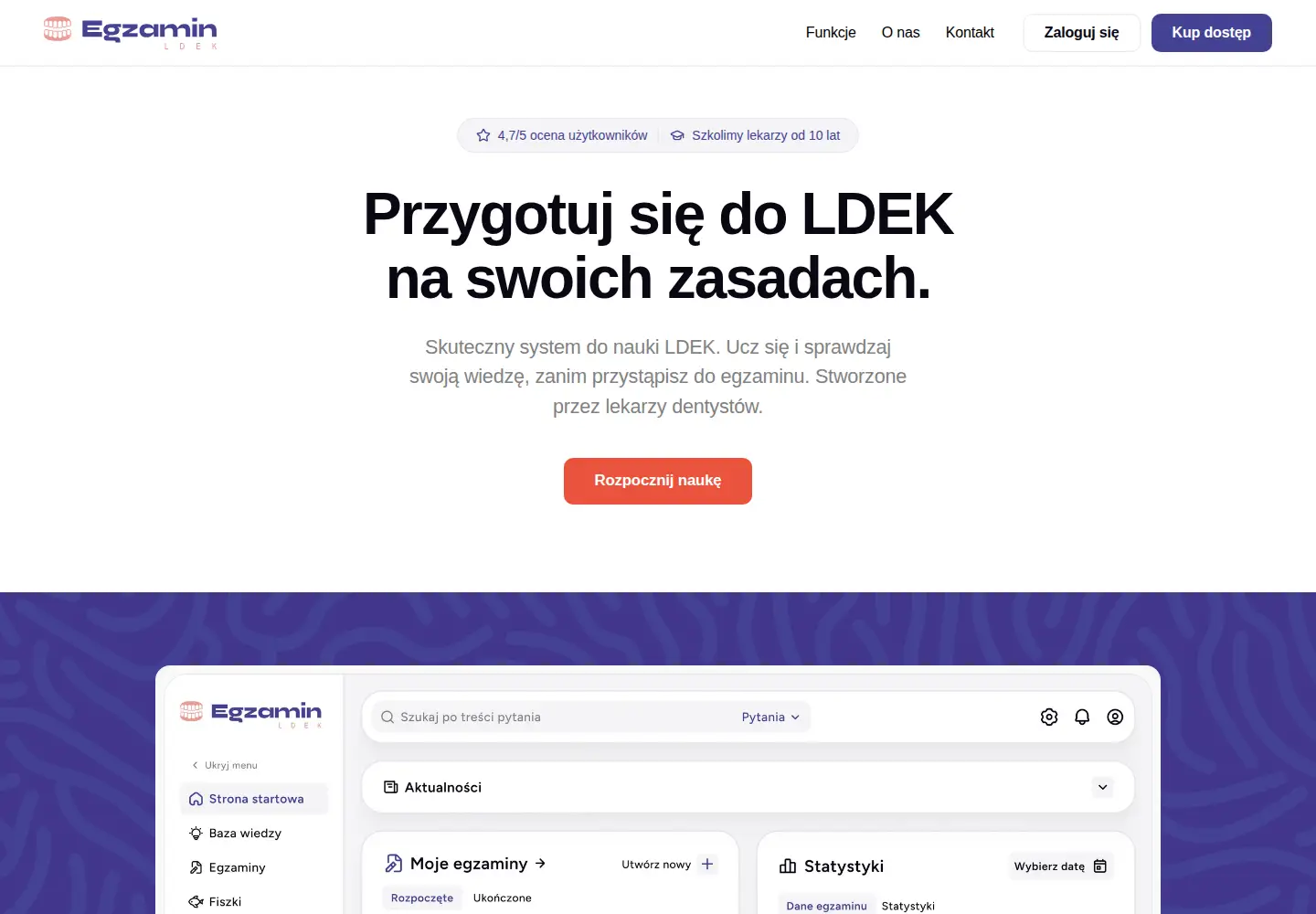 Screenshot of egzaminldek.pl