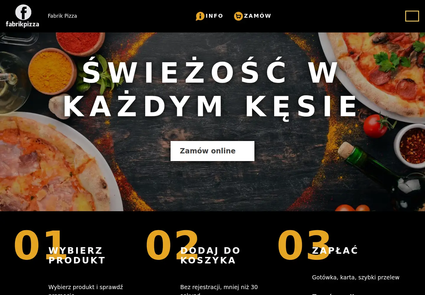Screenshot of fabrikpizza.pl