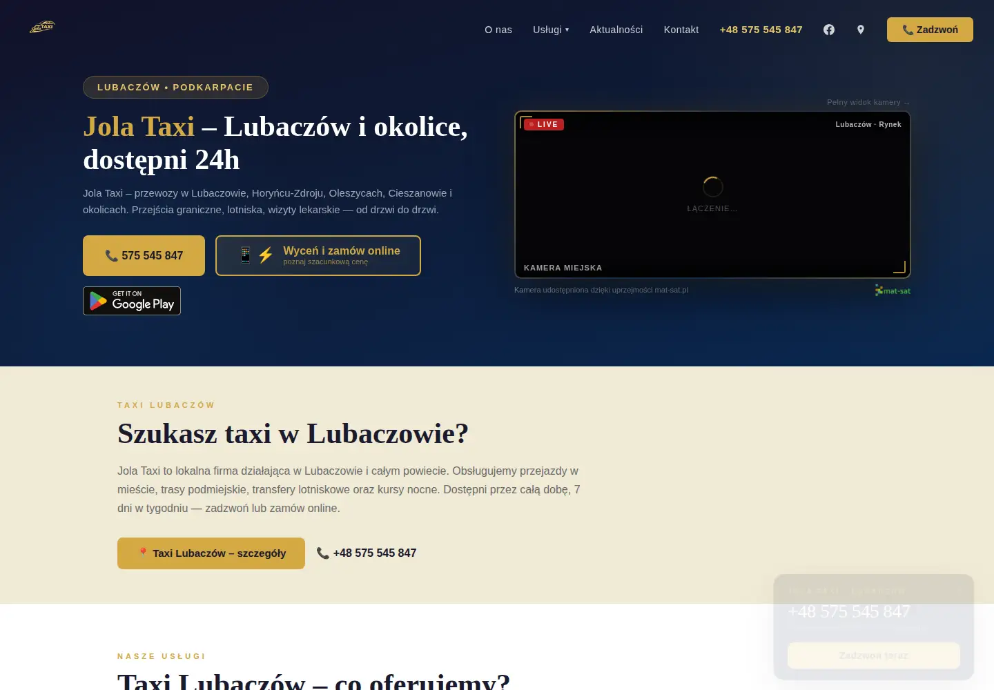 Screenshot of jolataxi.pl
