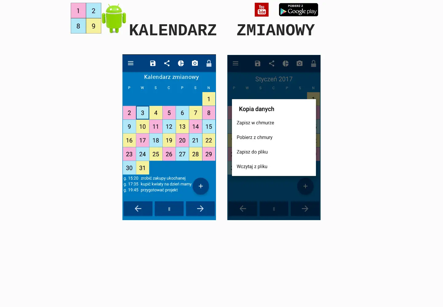 Screenshot of kalendarzzmianowy.pl