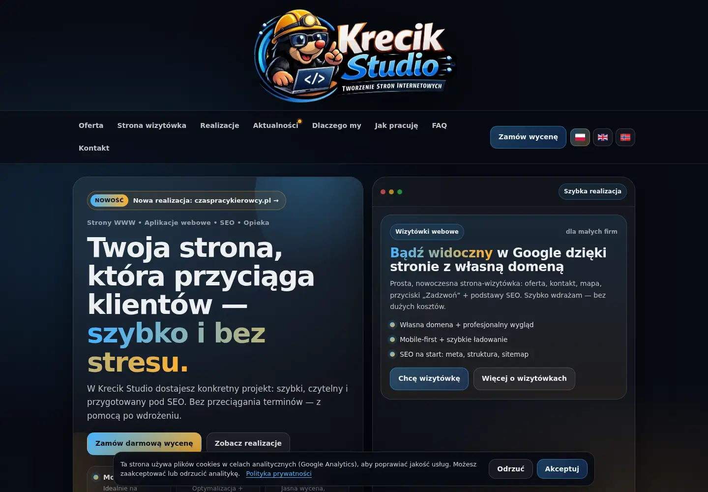 Screenshot of krecikstudio.pl