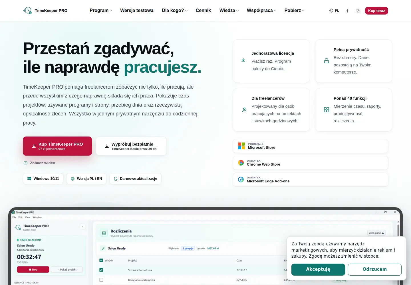 Screenshot of timekeeperpro.pl