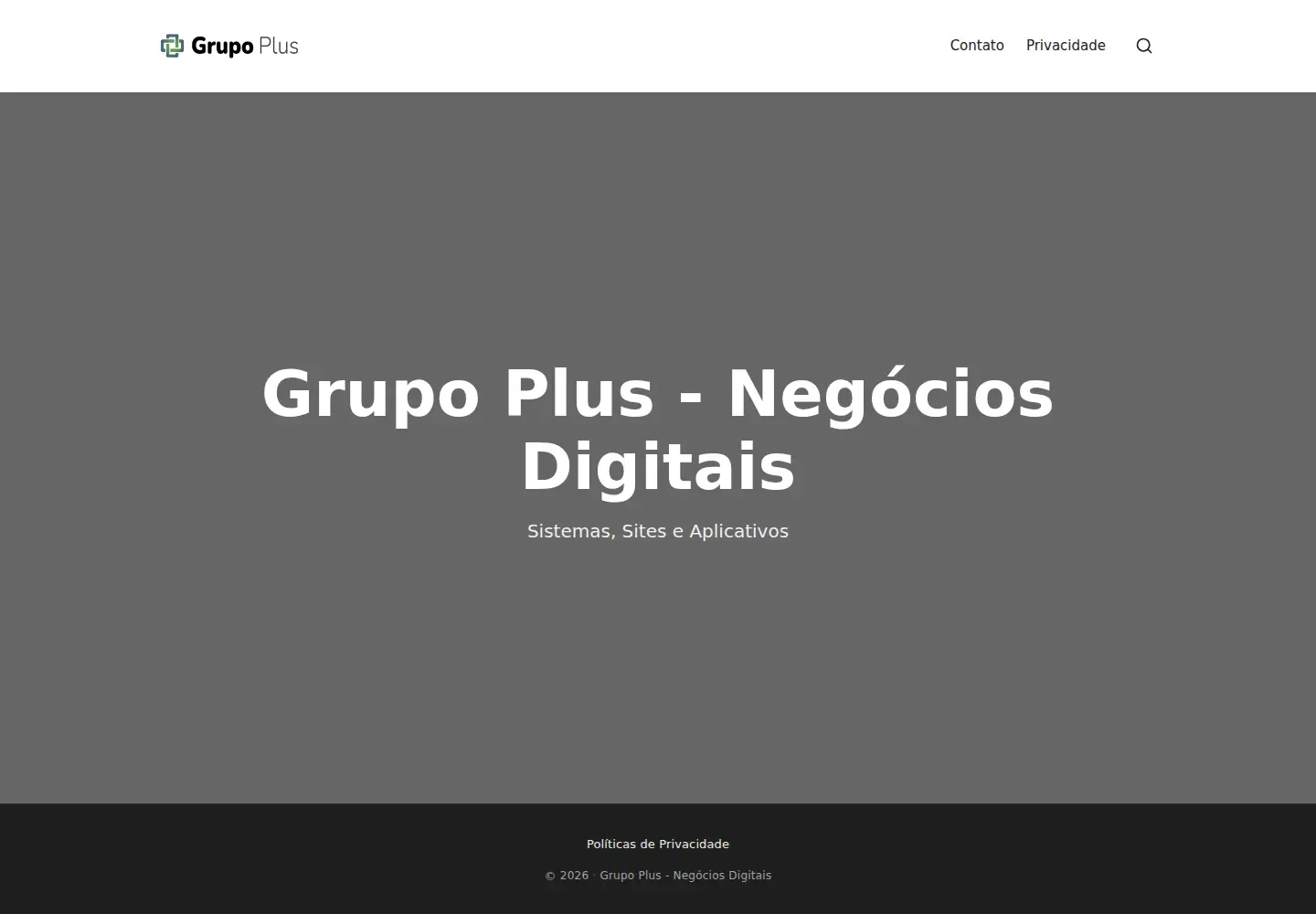 Captured homepage of grupo.plus in the current scan