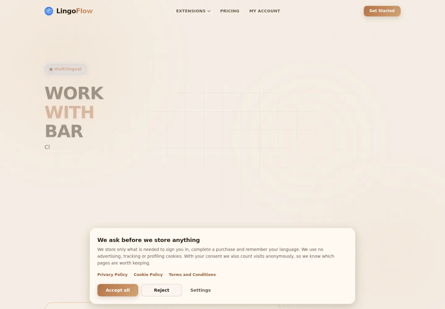 Captured homepage of lingoflow.pro in the current scan