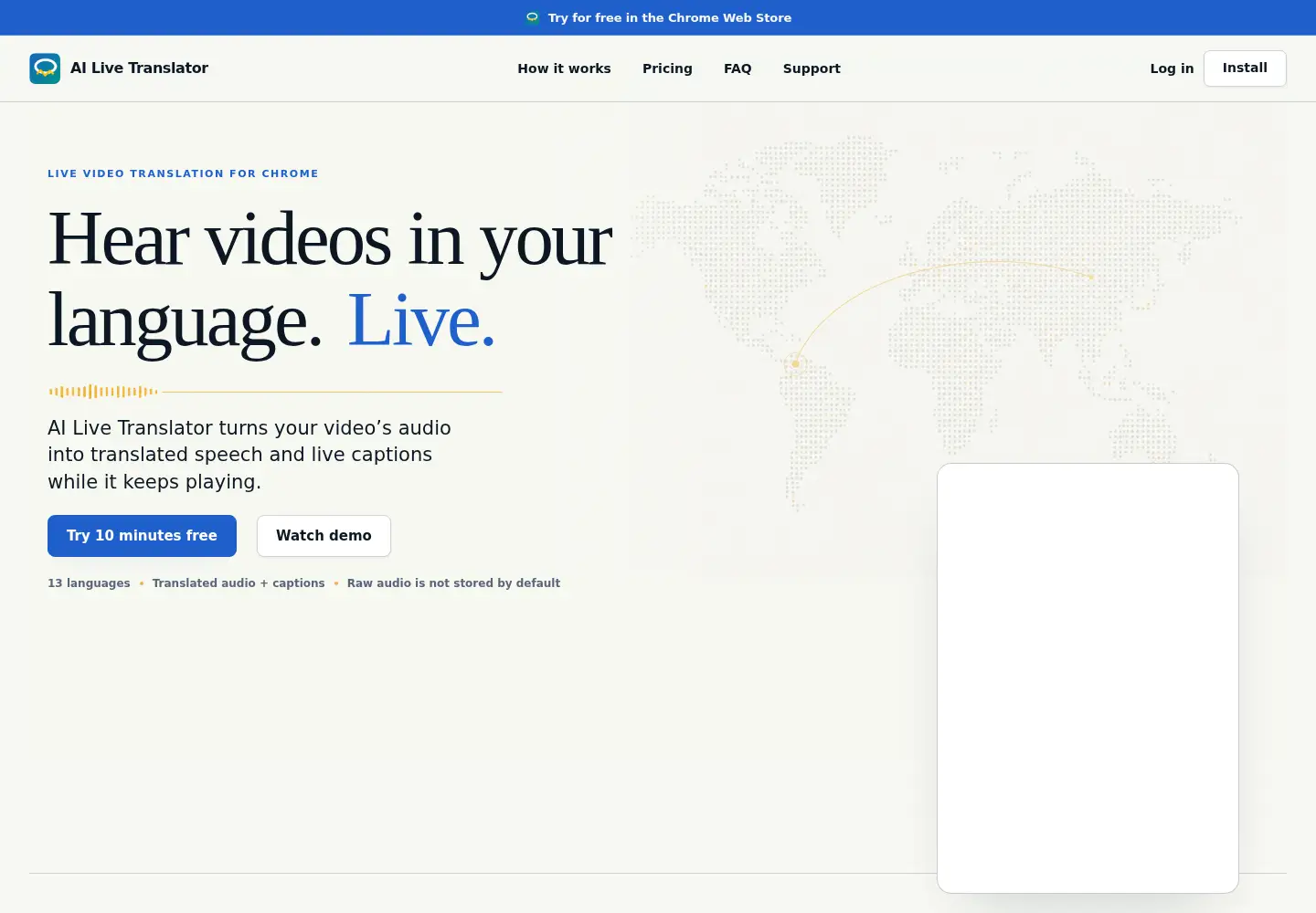 Captured homepage of livetranslation.pro in the current scan