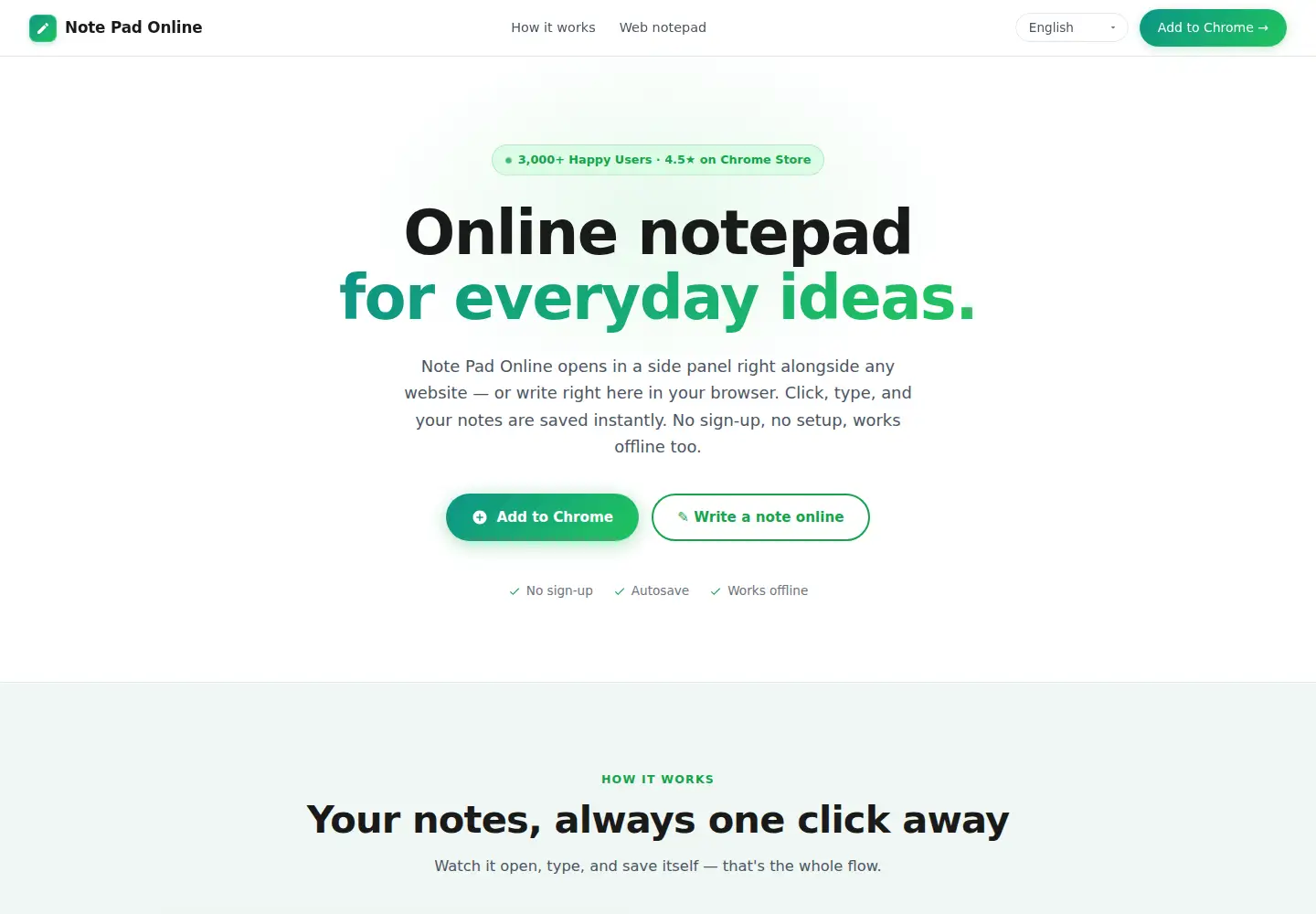 Screenshot of notepadonline.pro